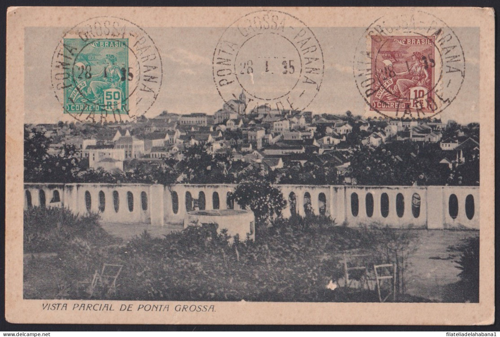 F-EX43218 BRAZIL BRASIL 1935 POSTCARD PONTA GROSSA PARANA. - Sonstige & Ohne Zuordnung