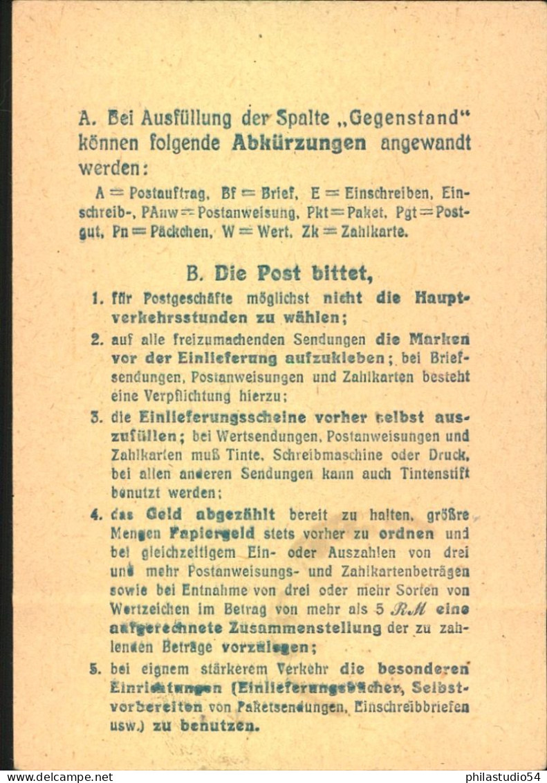 1949, 15 Pfg. Rotaufdruck Auf Einlieferungsschein Flr Ein Paket Ab "BERLIN-LICHTENRADE 1" Nach KG6ln - Sulz - Briefe U. Dokumente