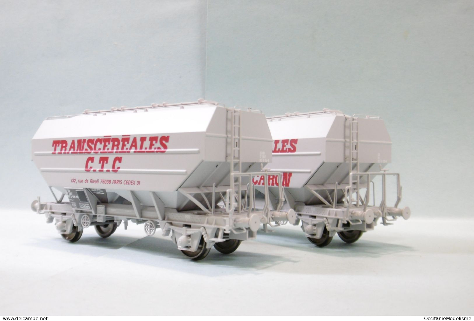 REE Modèles - 2 Wagons CEREALIERS Transcéréales CTC Esmery-Caron SNCF Ep. IV Réf. WB-729 Neuf HO 1/87 - Goods Waggons (wagons)