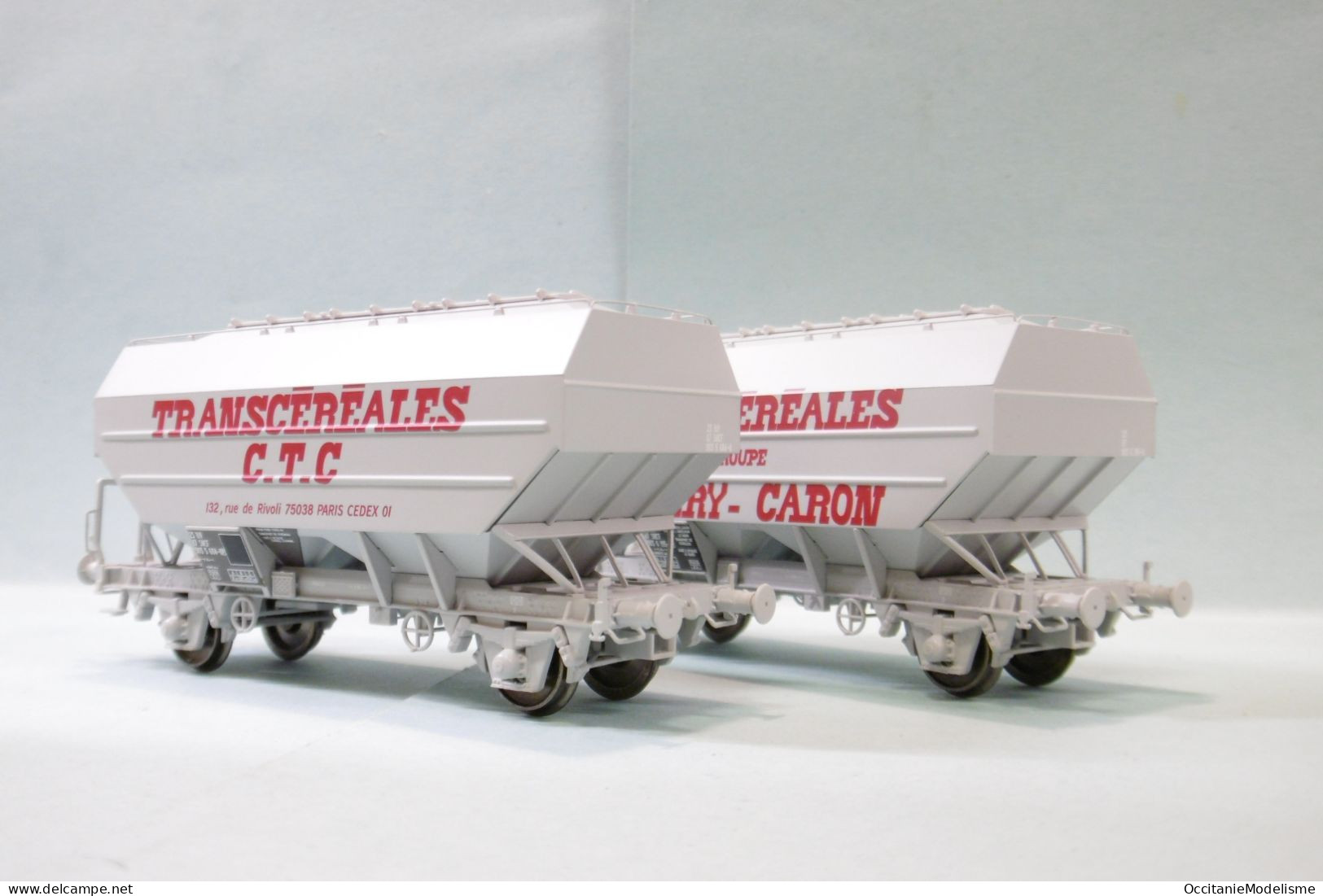 REE Modèles - 2 Wagons CEREALIERS Transcéréales CTC Esmery-Caron SNCF Ep. IV Réf. WB-729 Neuf HO 1/87 - Goods Waggons (wagons)