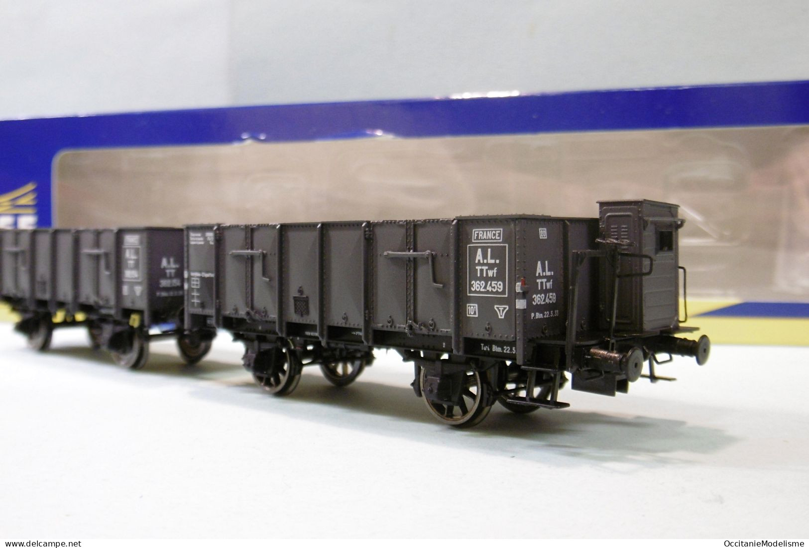 REE - 2 Wagons TOMBEREAU OCEM 19 à Guérite AL ép. II Réf. WB-828 Neuf NBO HO 1/87 - Wagons Marchandises