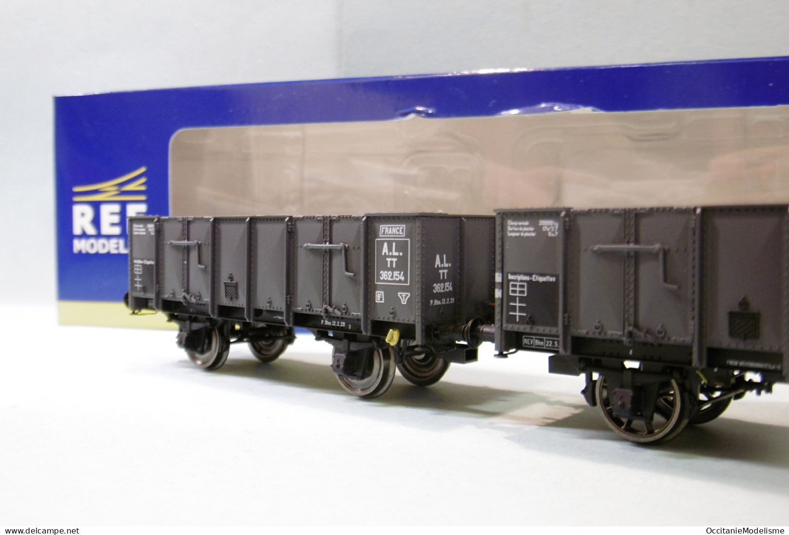 REE - 2 Wagons TOMBEREAU OCEM 19 à Guérite AL ép. II Réf. WB-828 Neuf NBO HO 1/87 - Vagoni Merci