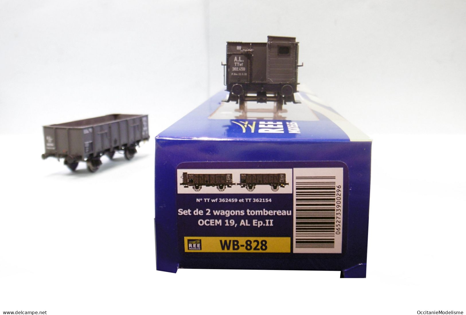 REE - 2 Wagons TOMBEREAU OCEM 19 à Guérite AL ép. II Réf. WB-828 Neuf NBO HO 1/87 - Vagoni Merci