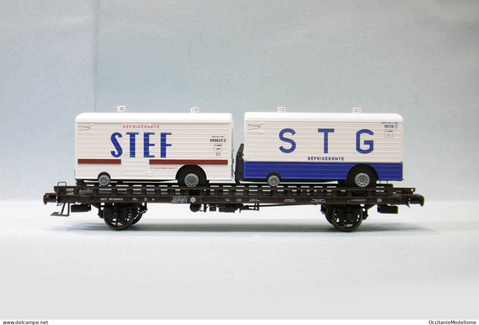 REE - WAGON UFR Biporteur STEF STG SNCF Ep. III Réf. WB-635 Neuf NBO HO 1/87 - Goods Waggons (wagons)