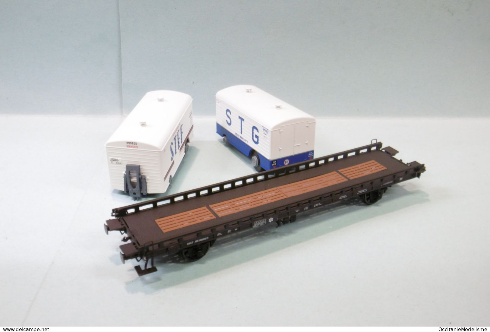 REE - WAGON UFR Biporteur STEF STG SNCF Ep. III Réf. WB-635 Neuf NBO HO 1/87 - Goods Waggons (wagons)