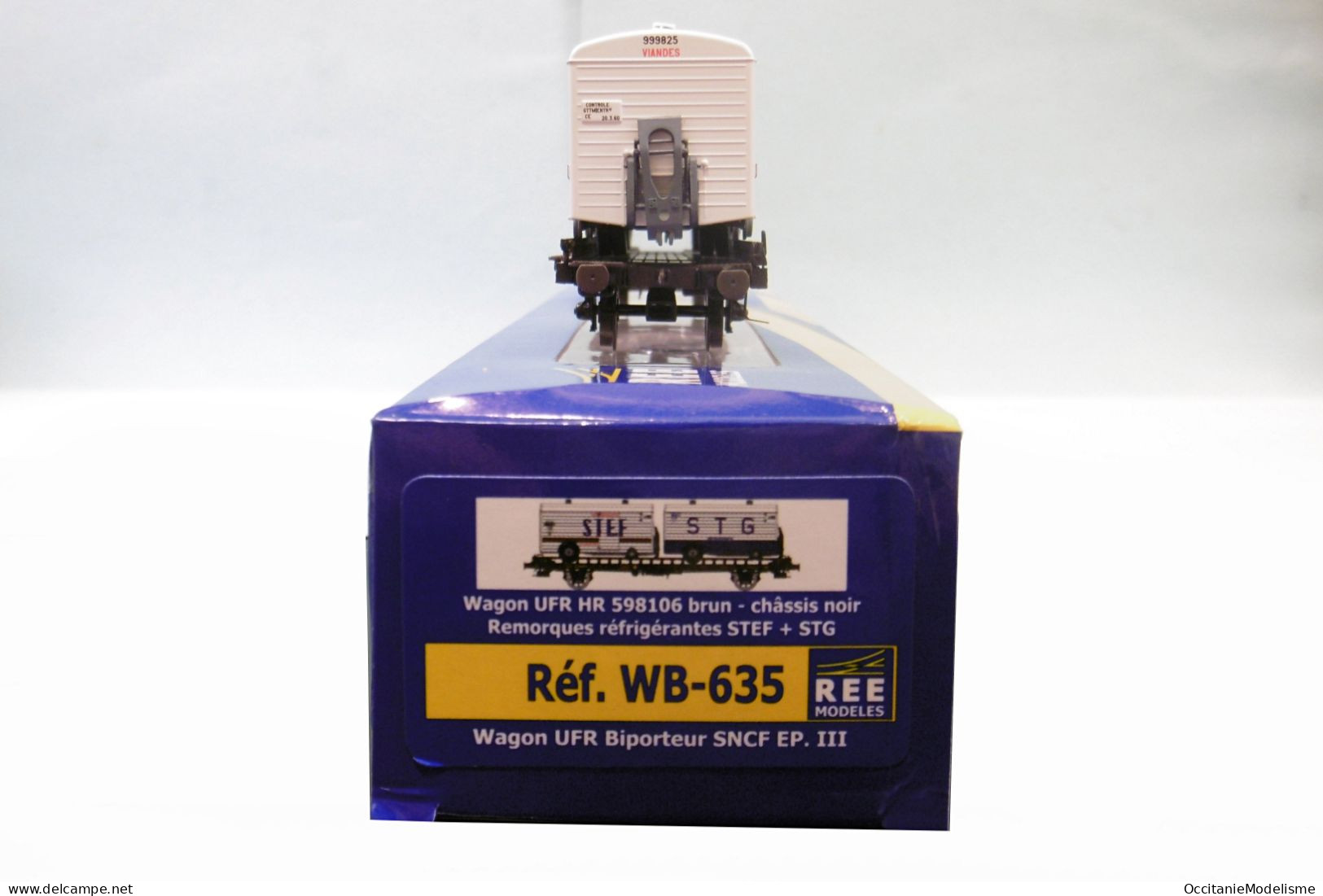 REE - WAGON UFR Biporteur STEF STG SNCF Ep. III Réf. WB-635 Neuf NBO HO 1/87 - Goods Waggons (wagons)