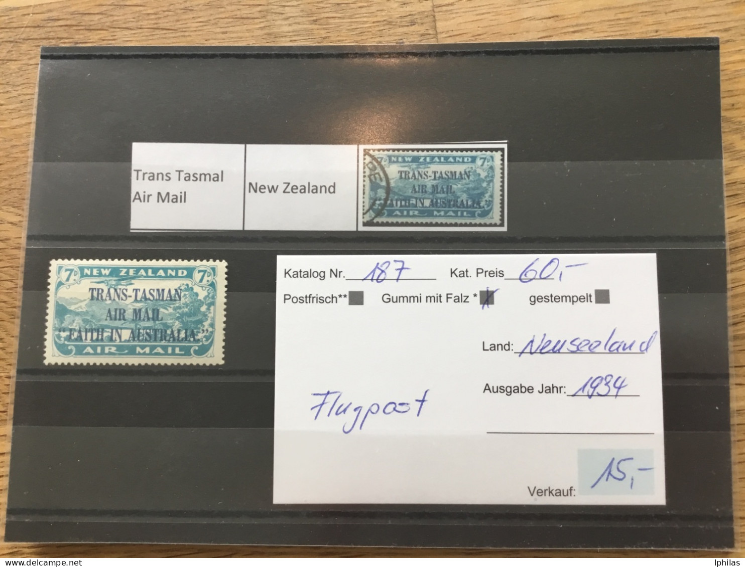 Neuseeland  1934, 17. Febr. Direktflug Neuseeland-Tasmanien Des Fliegers MH* - Unused Stamps