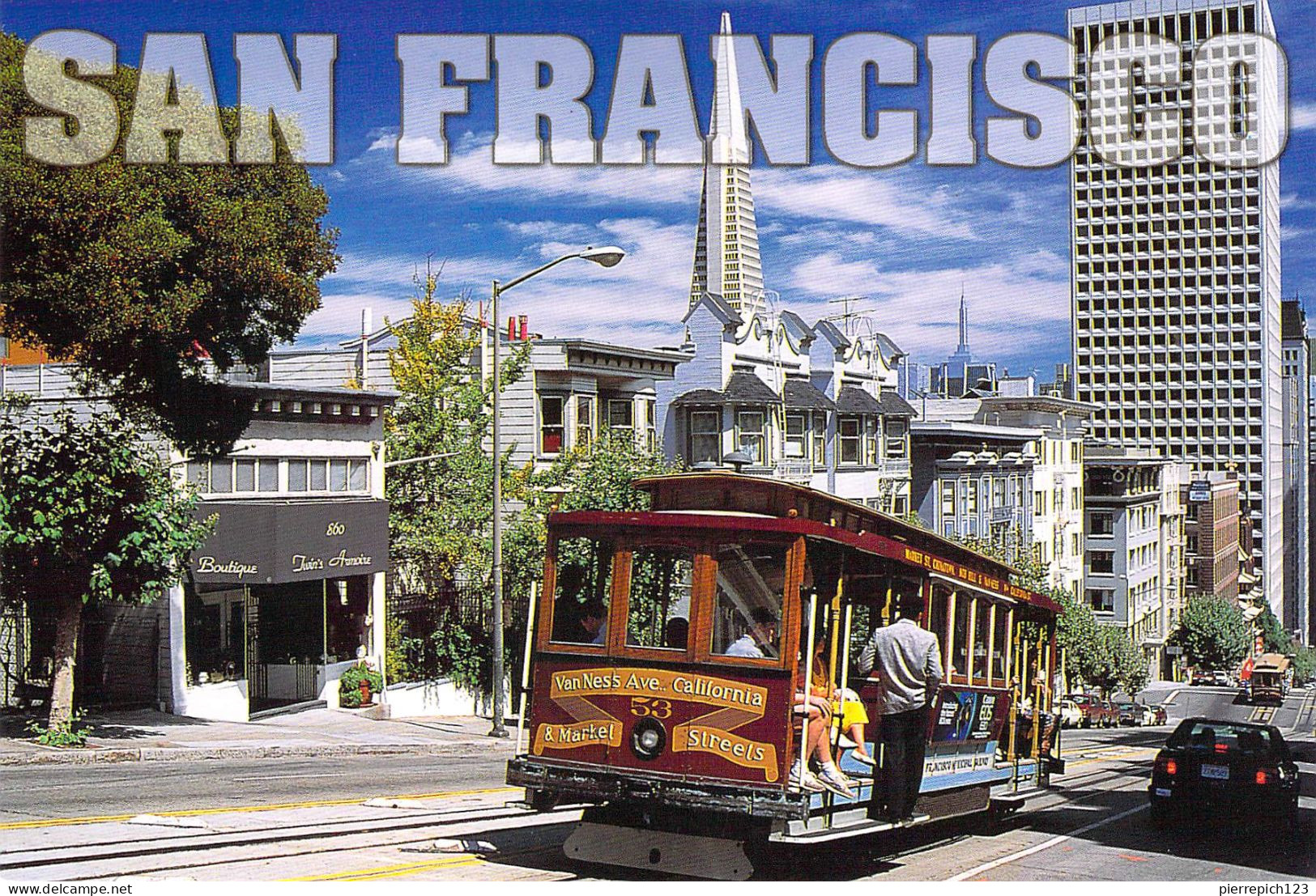 San Francisco - Tramway Descendant Une Rue De La Ville - San Francisco