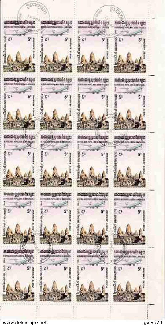 POSTE AERIENNE/ N° 32 à 39 YVERT ET TELLIER/OBLITERES/PAR FEUILLE DE 40 TIMBRES/ 1984-1986 - Kampuchea