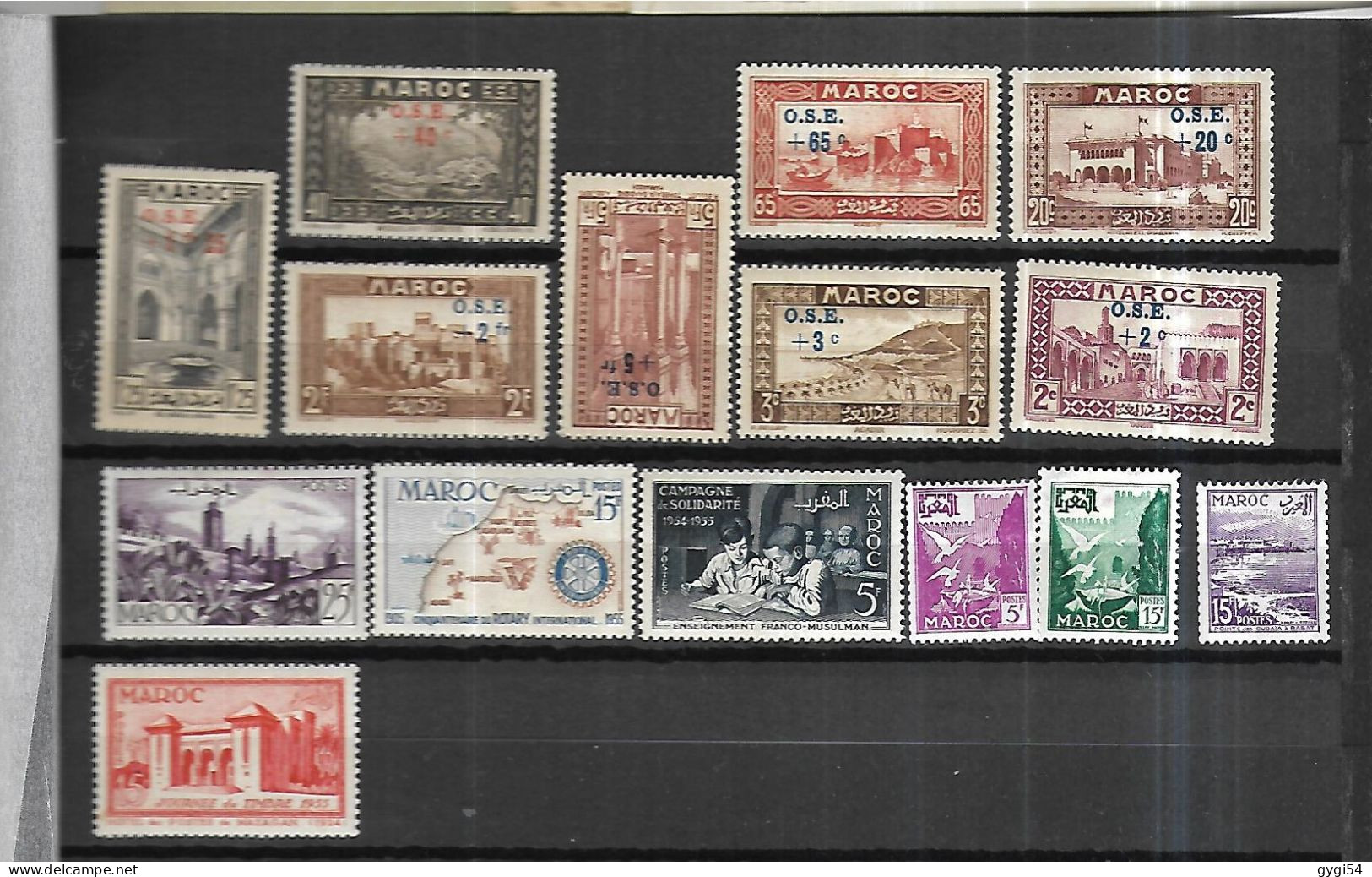 MAROC Poste Aérienne     Cat Yt N° Lot De 55 Timbres   N* MLH - Verzamelingen & Reeksen