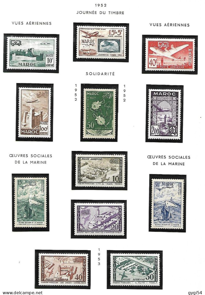 MAROC Poste Aérienne     Cat Yt N° Lot De 55 Timbres   N* MLH - Collections, Lots & Series