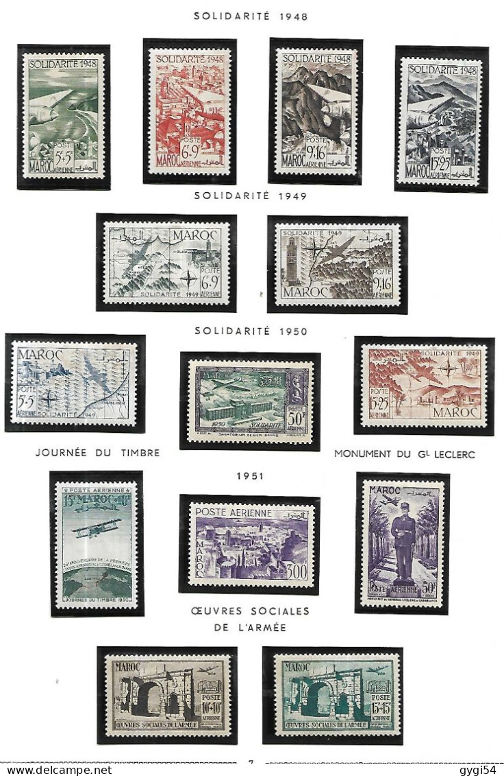 MAROC Poste Aérienne     Cat Yt N° Lot De 55 Timbres   N* MLH - Collections, Lots & Series