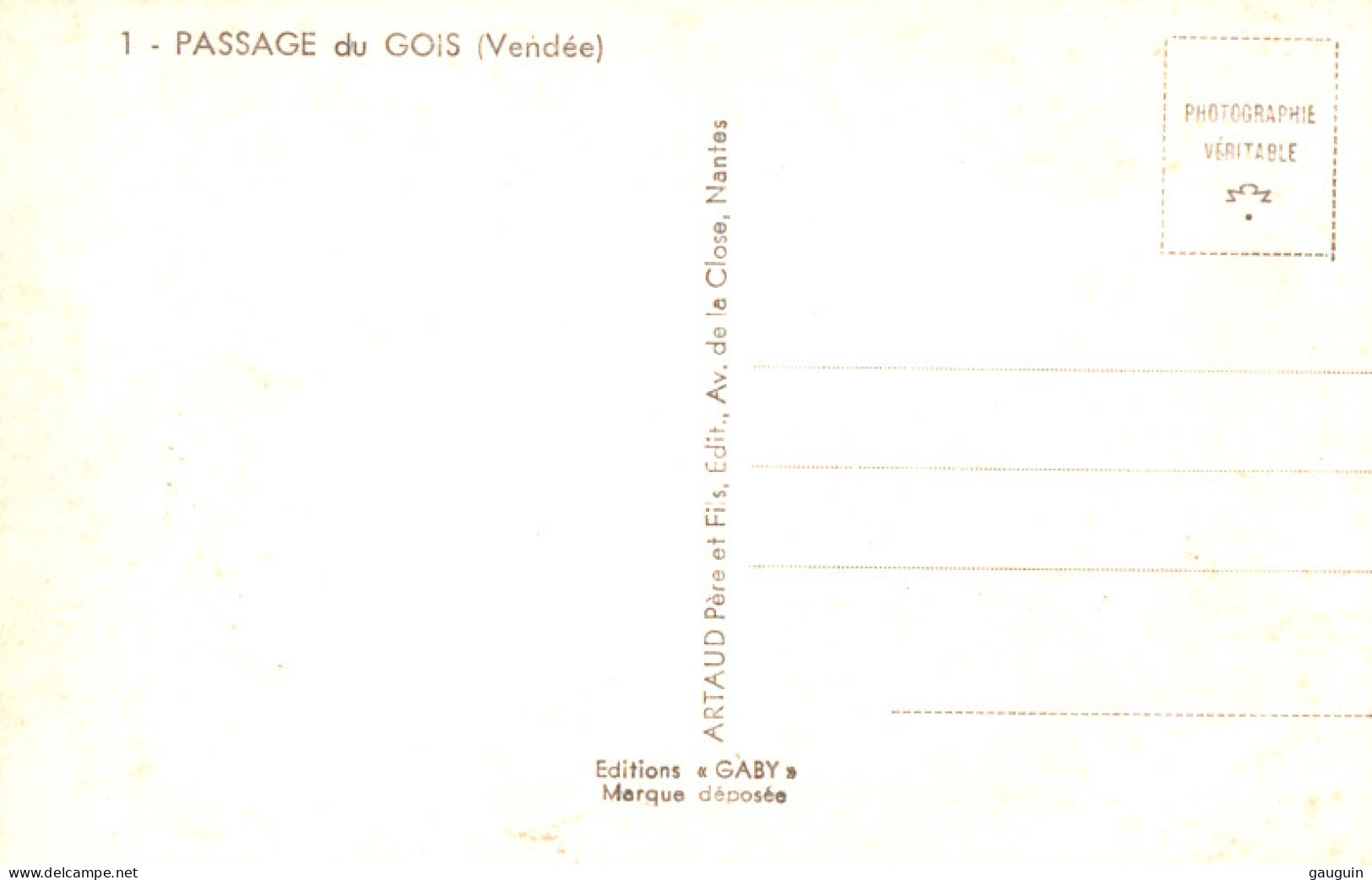 CPSM - NOIRMOUTIER - Passage Du GOIS à Marée Basse (voitures) ... LOT 3 CP  / Edition Artaud Gaby (format 9x14) - Noirmoutier