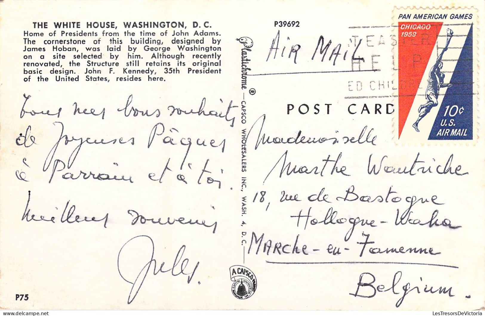 ETATS-UNIS - Washington DC - The White House - President John F. Kennedy - Carte Postale Ancienne - Washington DC