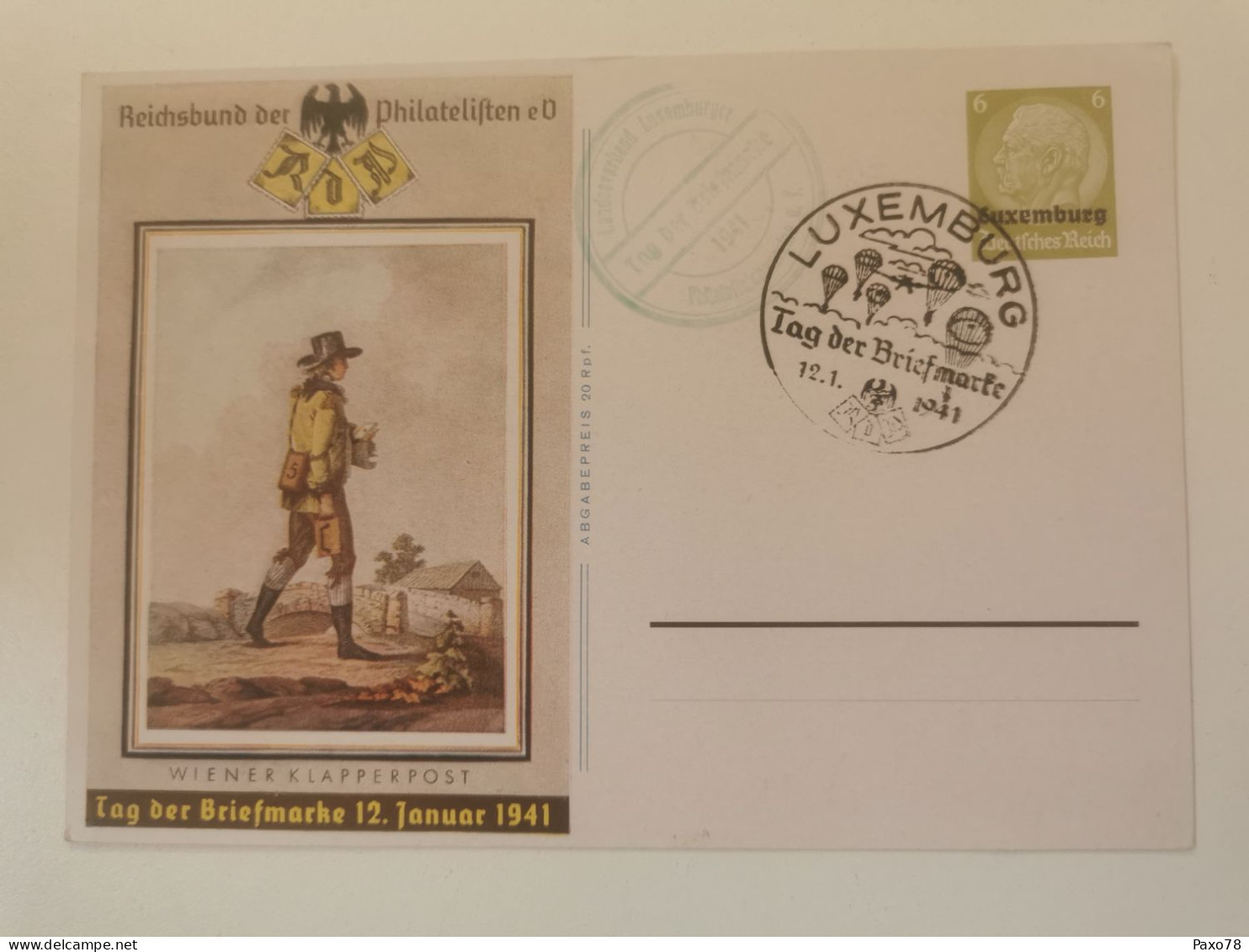 Postkarte, Tag Der Briefmarke 1941 - 1940-1944 Deutsche Besatzung