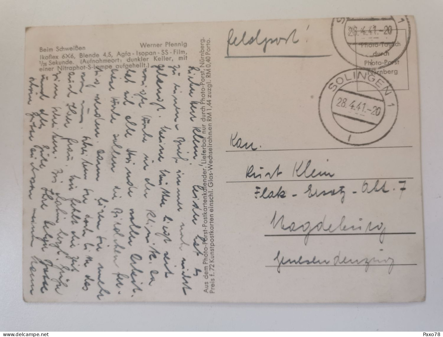 Feldpost, Oblitéré Solingen 1941 - Covers & Documents