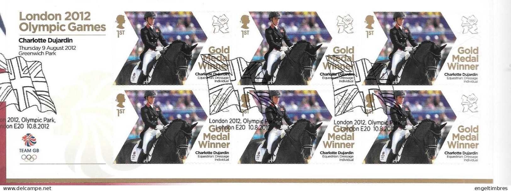 Gb 2012 Olympics GOLD MEDAL WINNER Sheet Of 6 Stamps FDC -  CHARLOTTE DUJARDIN  -- SEE  NOTES SEE NOTES - Unused Stamps
