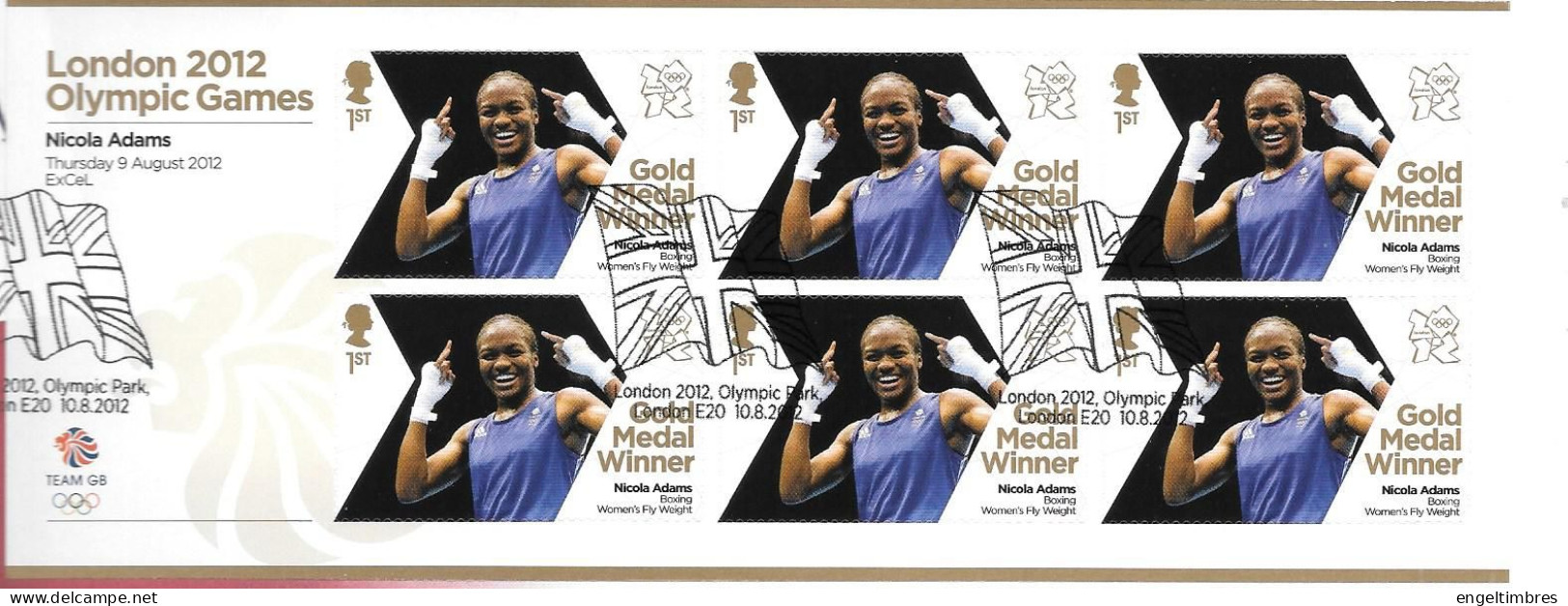 Gb 2012 Olympics GOLD MEDAL WINNER Sheet Of 6 Stamps FDC -  NICOLA ADAMS  -- SEE  NOTES SEE NOTES - Unused Stamps