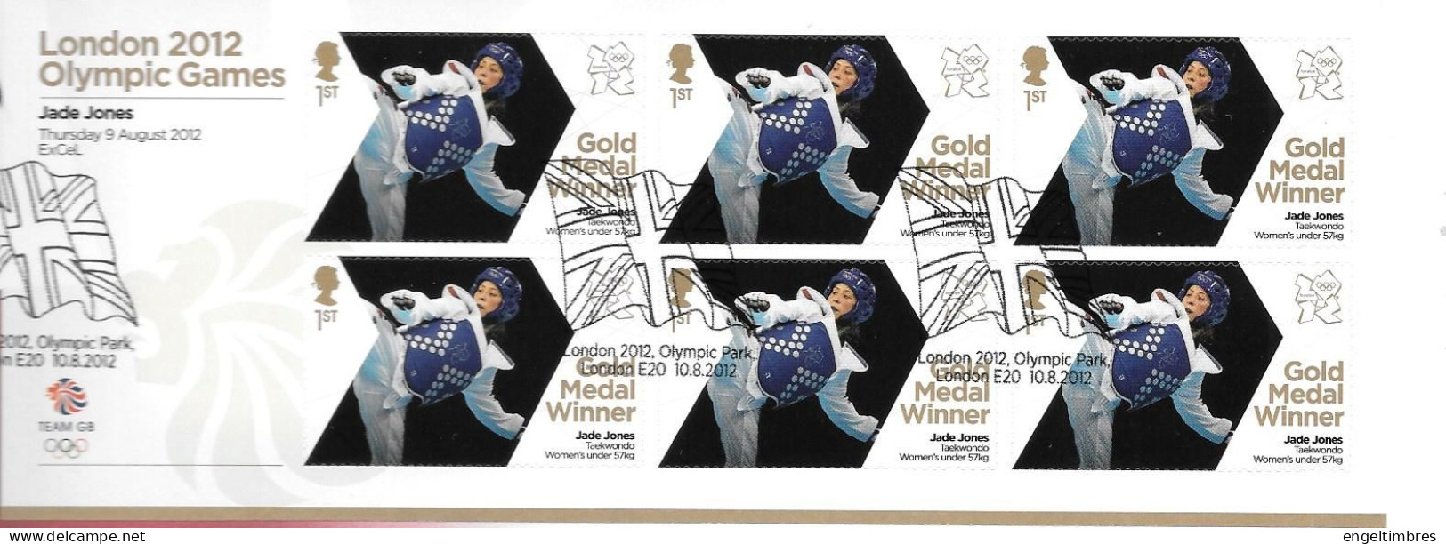 Gb 2012 Olympics GOLD MEDAL WINNER Sheet Of 6 Stamps FDC -  JADE JONES  -- SEE  NOTES SEE NOTES - Unused Stamps