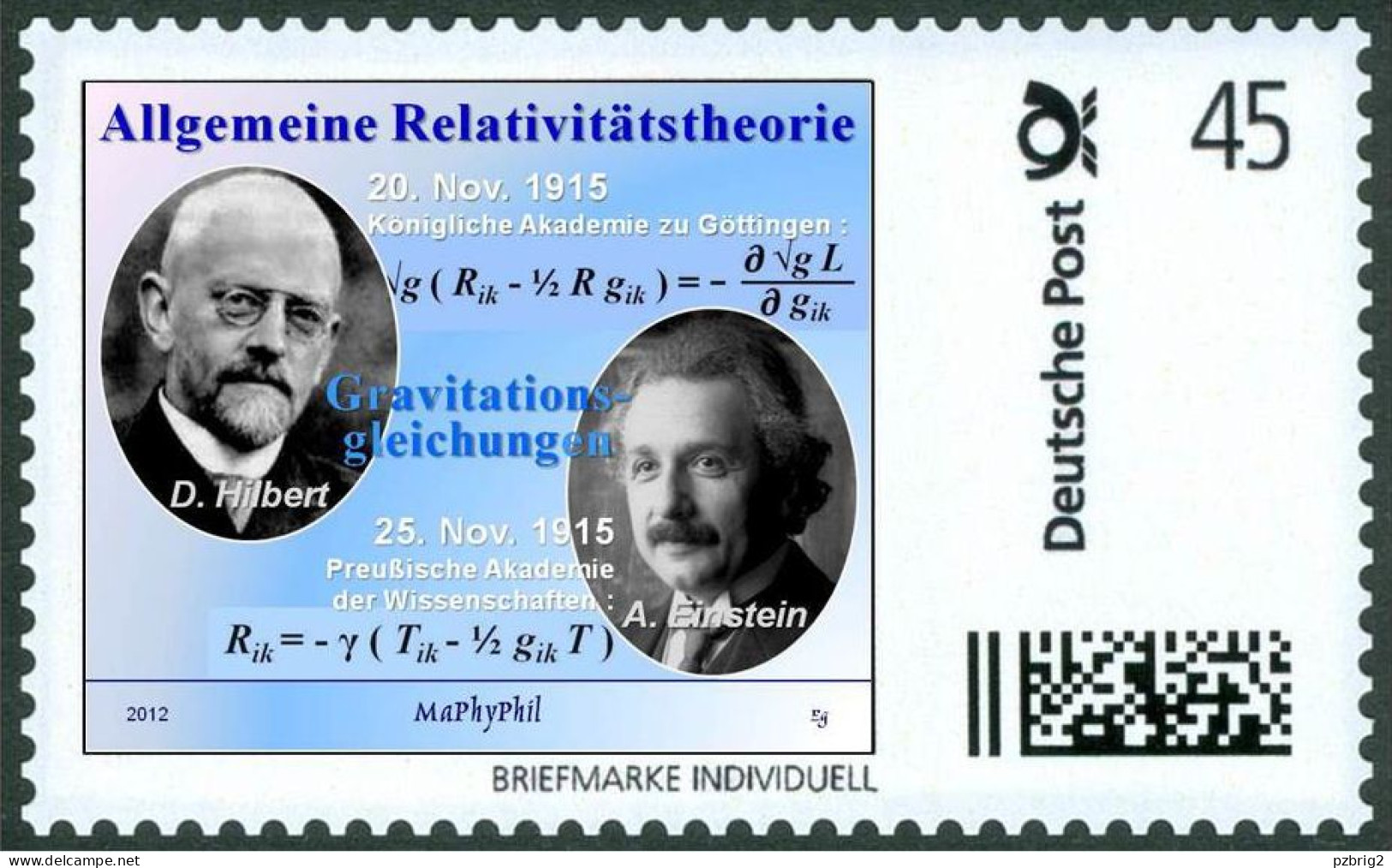 HILBERT, D. - EINSTEIN, A. - General Relativity Theory, Gravity Equation, The First Publication - Marke Individuell - Albert Einstein