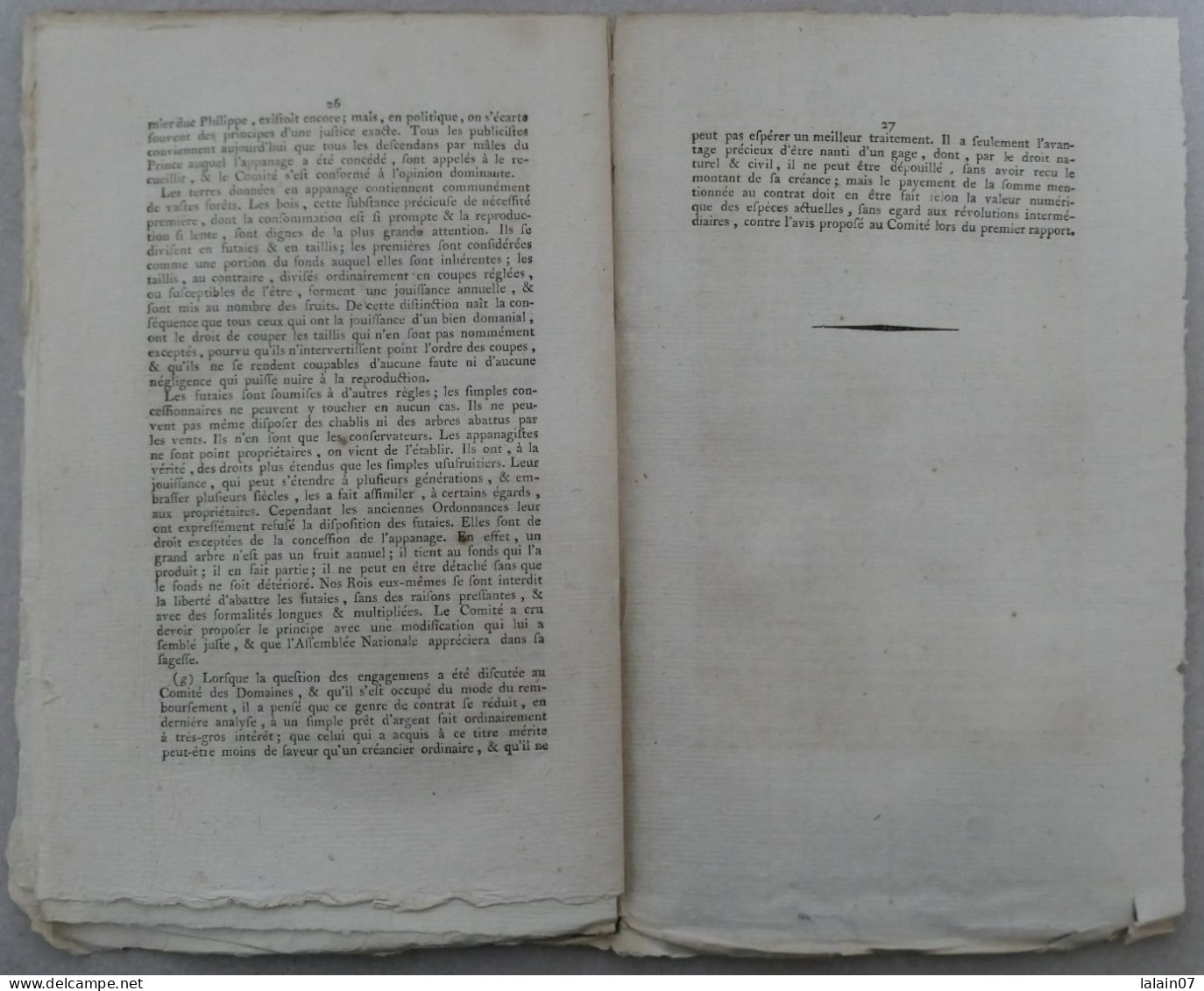 Projet de DECRET proposé par Comité des Domaines, M. ENJUBAULT de la ROCHE, 1790