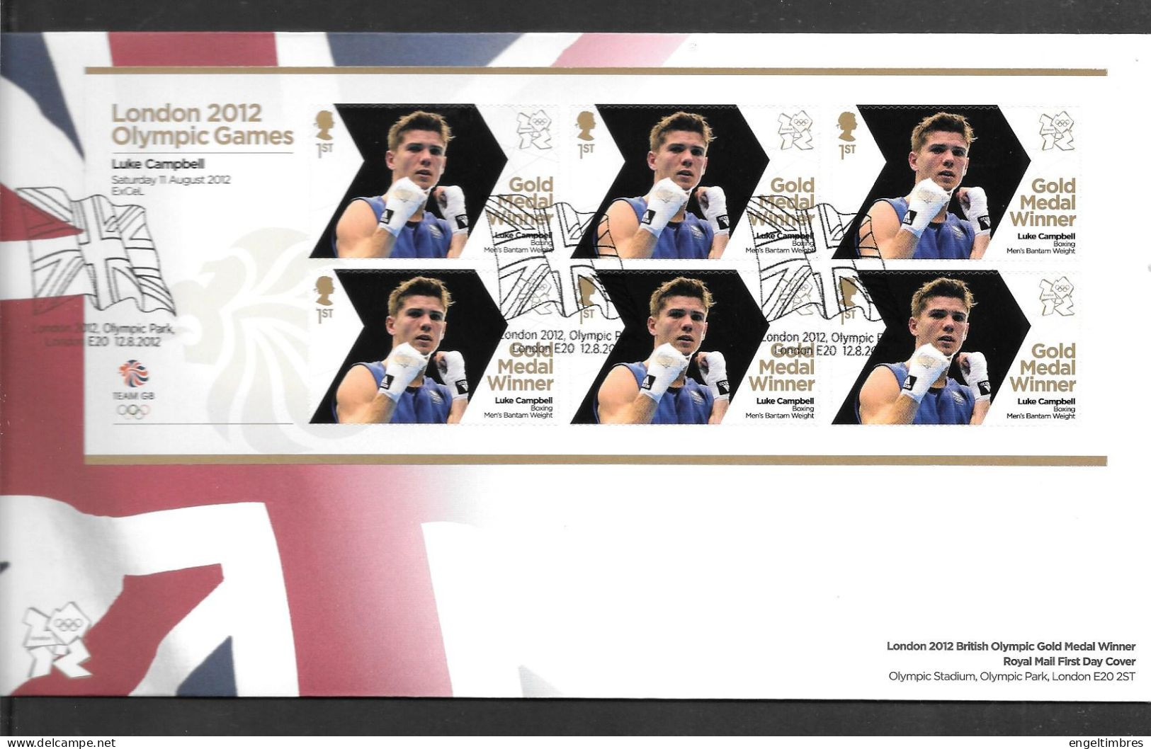 Gb 2012 Olympics GOLD MEDAL WINNER Sheet Of 6 Stamps FDC -  LUKE CAMPBELL  -- SEE  NOTES SEE NOTES - Unused Stamps