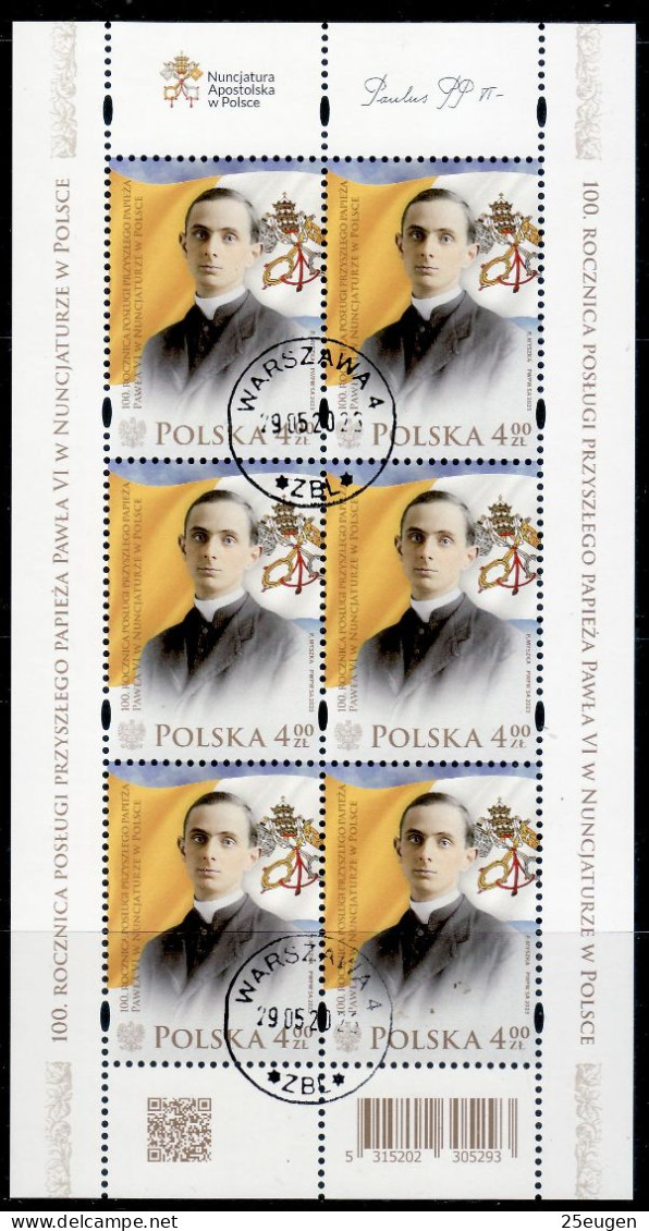 POLAND 2023  The Future Pope Paul VI At The Nunciature In Poland  MS USED - Used Stamps