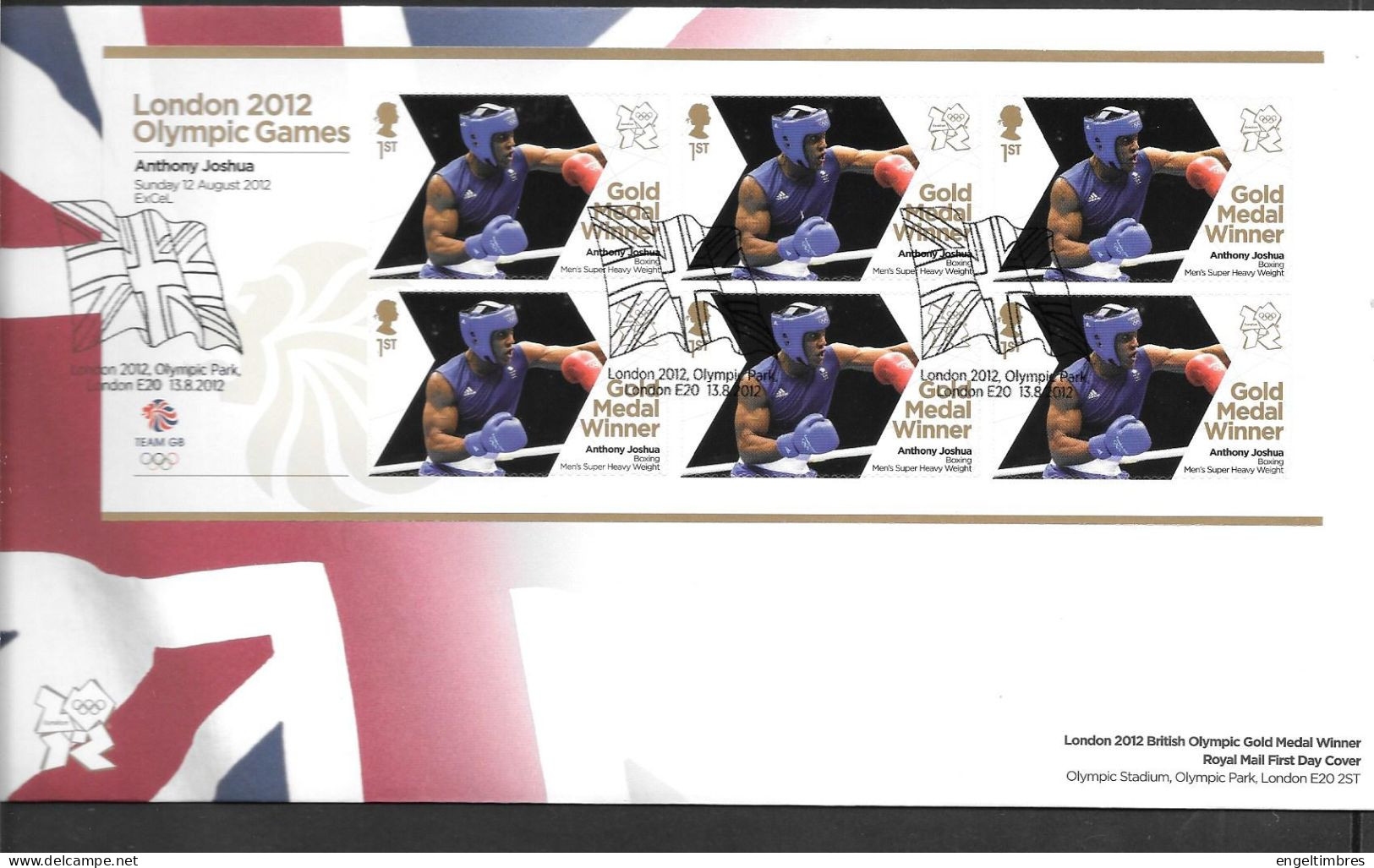 Gb 2012 Olympics GOLD MEDAL WINNER Sheet Of 6 Stamps FDC -  ANTHONY JOSHUA -- SEE  NOTES SEE NOTES - Unused Stamps