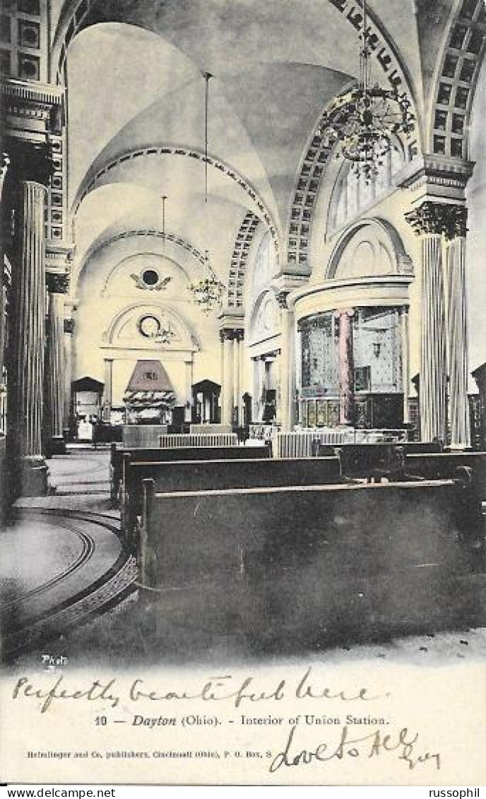 USA -DAYTON (OHIO) - INTERIOR OF UNION STATION - PUB. HELMLINGER REF #10 - 1905 - Dayton