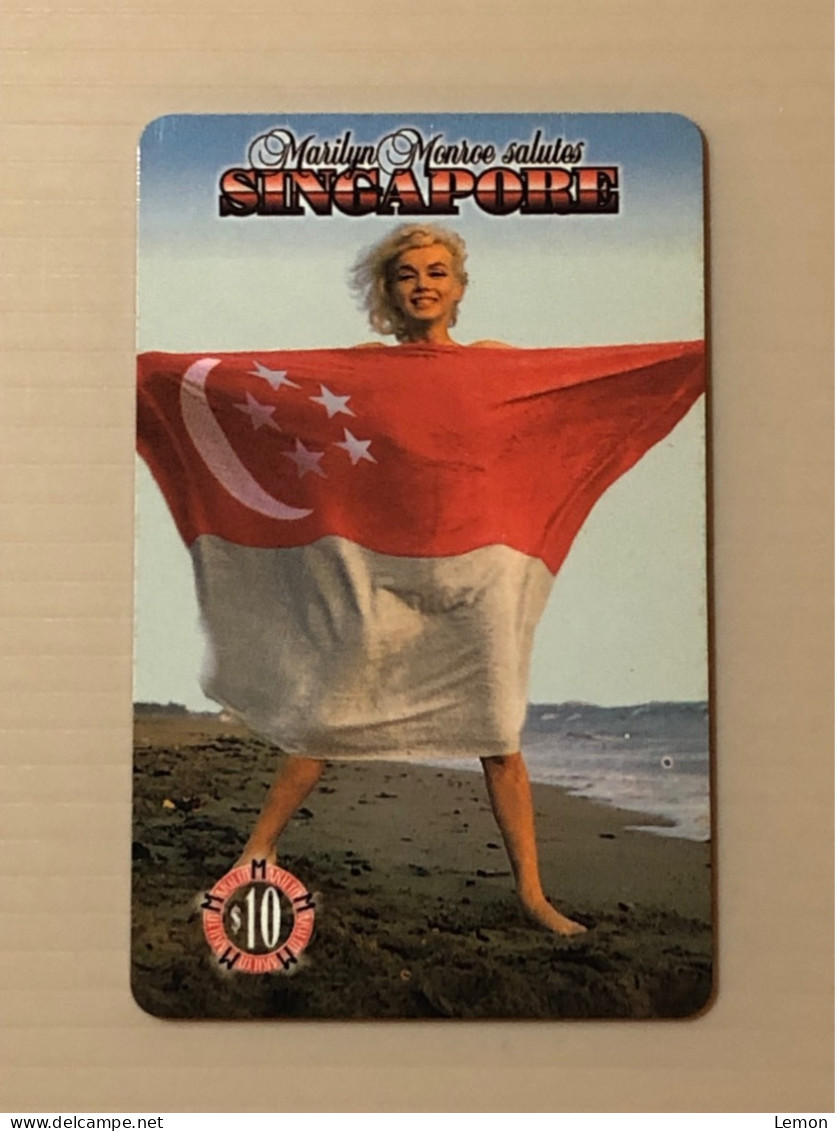 Mint USA UNITED STATES America Prepaid Telecard Phonecard, Marilyn Monroe Singapore Flag (1200EX), Set Of 1 Mint Card - Sammlungen