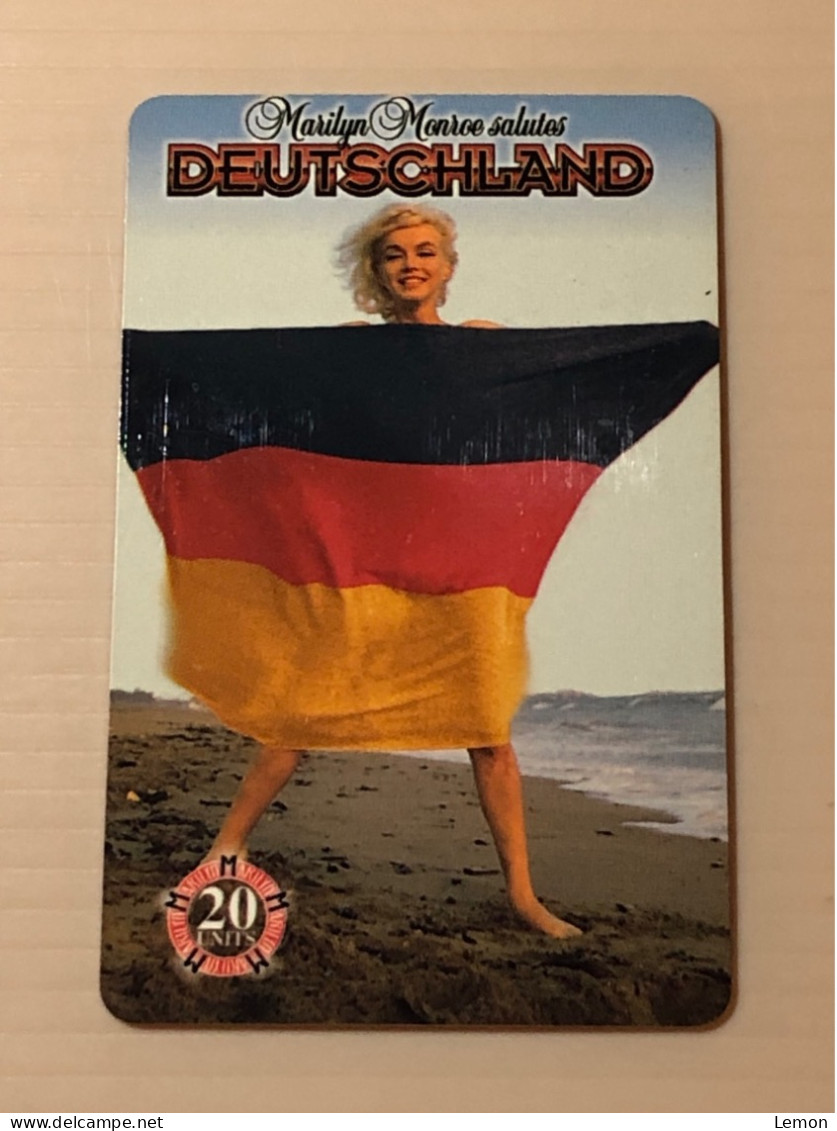Mint USA UNITED STATES America Prepaid Telecard Phonecard, Marilyn Monroe Deutschland Flag (2000EX), Set Of 1 Mint Card - Collections