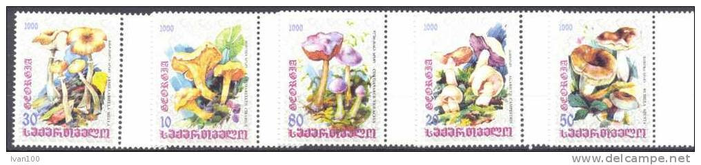 2000. Georgia, Mushrooms, 5v, Mint/** - Georgia