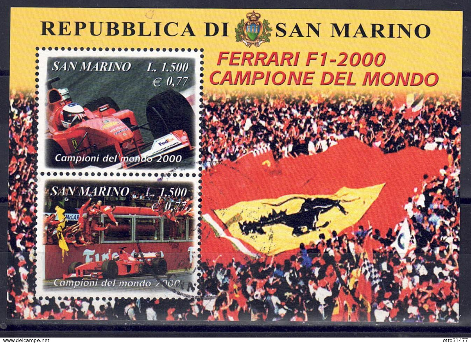 San Marino 2001 - Formel-1, Block 28 (Nr. 1930 - 1931), Gestempelt / Used - Used Stamps