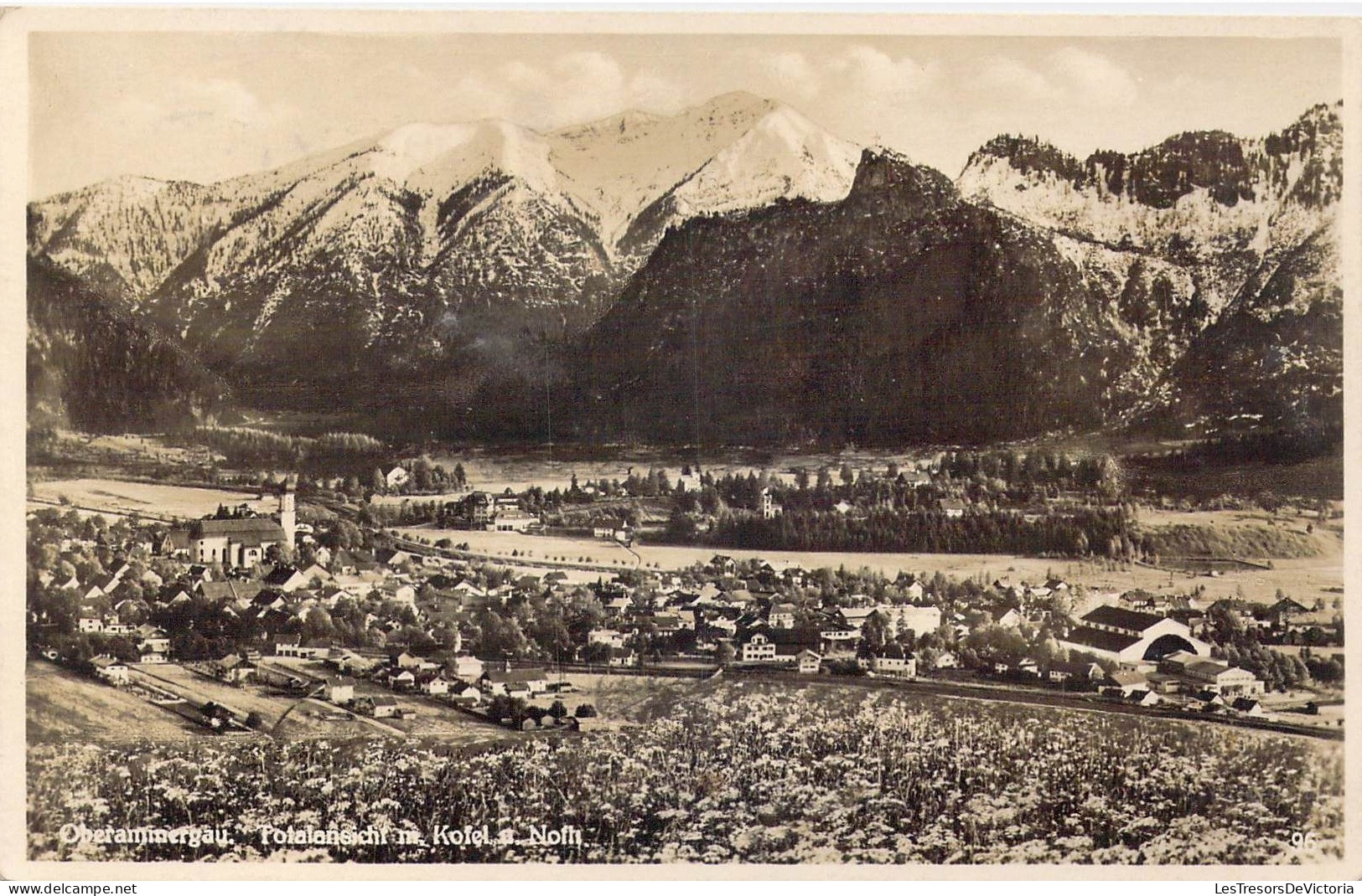 ALLEMAGNE - Oberammergau - Potalansichf M. Kofel  - Carte Postale Ancienne - Oberammergau