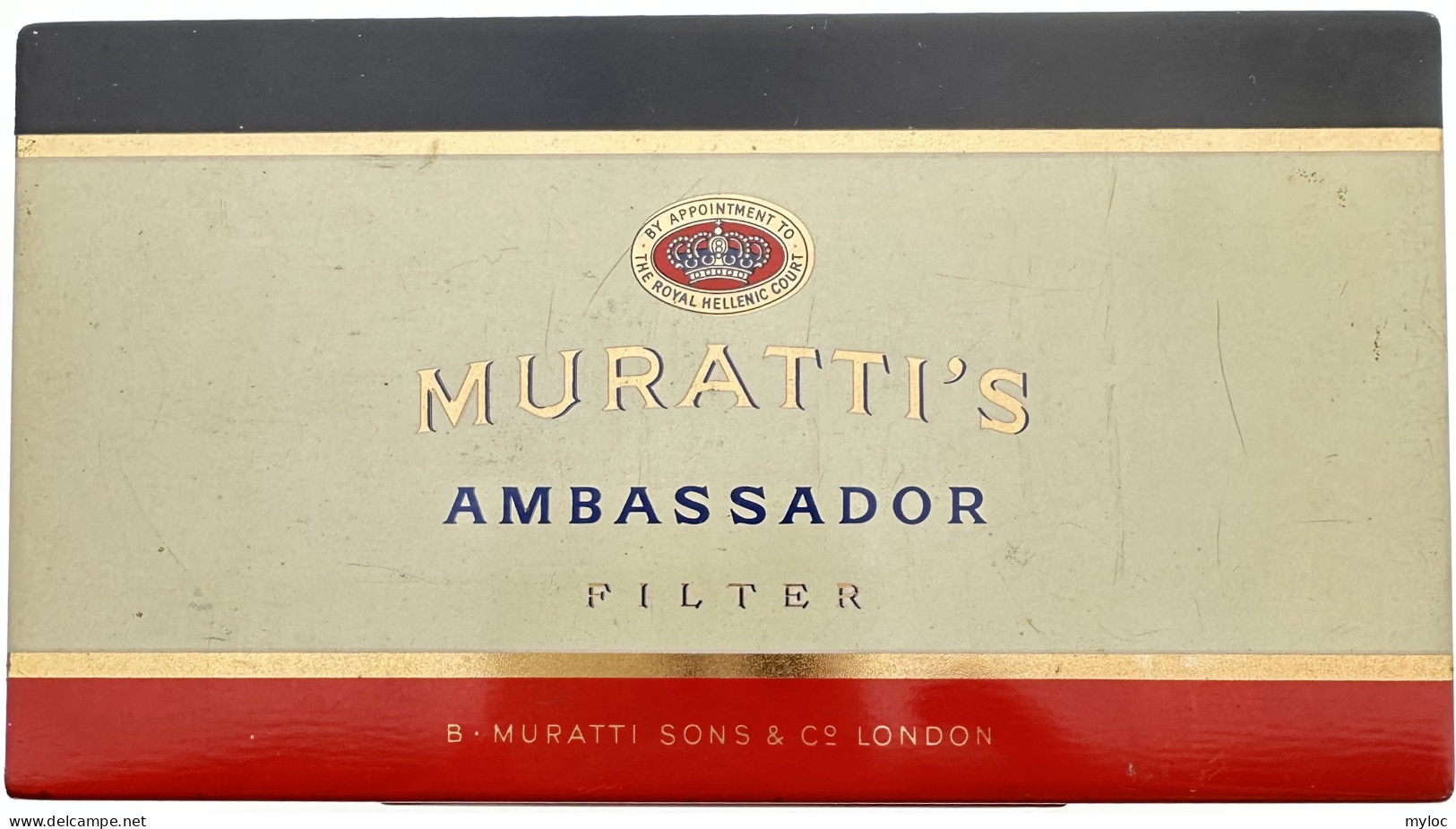 Ancienne Grande Boite à Cigarettes  Vide.  MURATTI'S Ambassador Filter. - Porta Sigarette (vuoti)