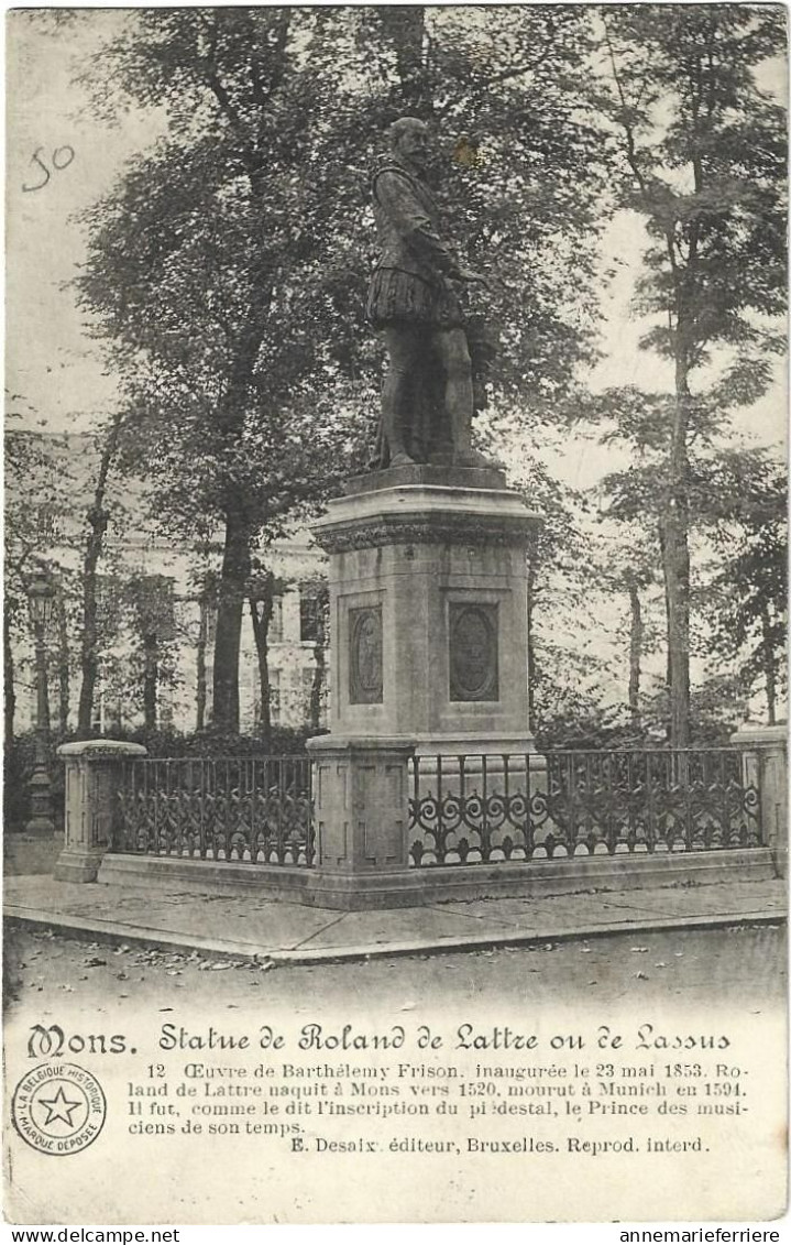 Mons Statue De Roland De Lattre Ou De Lassus - Mons