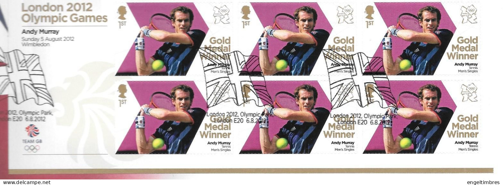 Gb 2012 Olympics GOLD MEDAL WINNER Sheet Of 6 Stamps  FDC --  ANDY MURRAY -  SEE  NOTES SEE NOTES - Unused Stamps