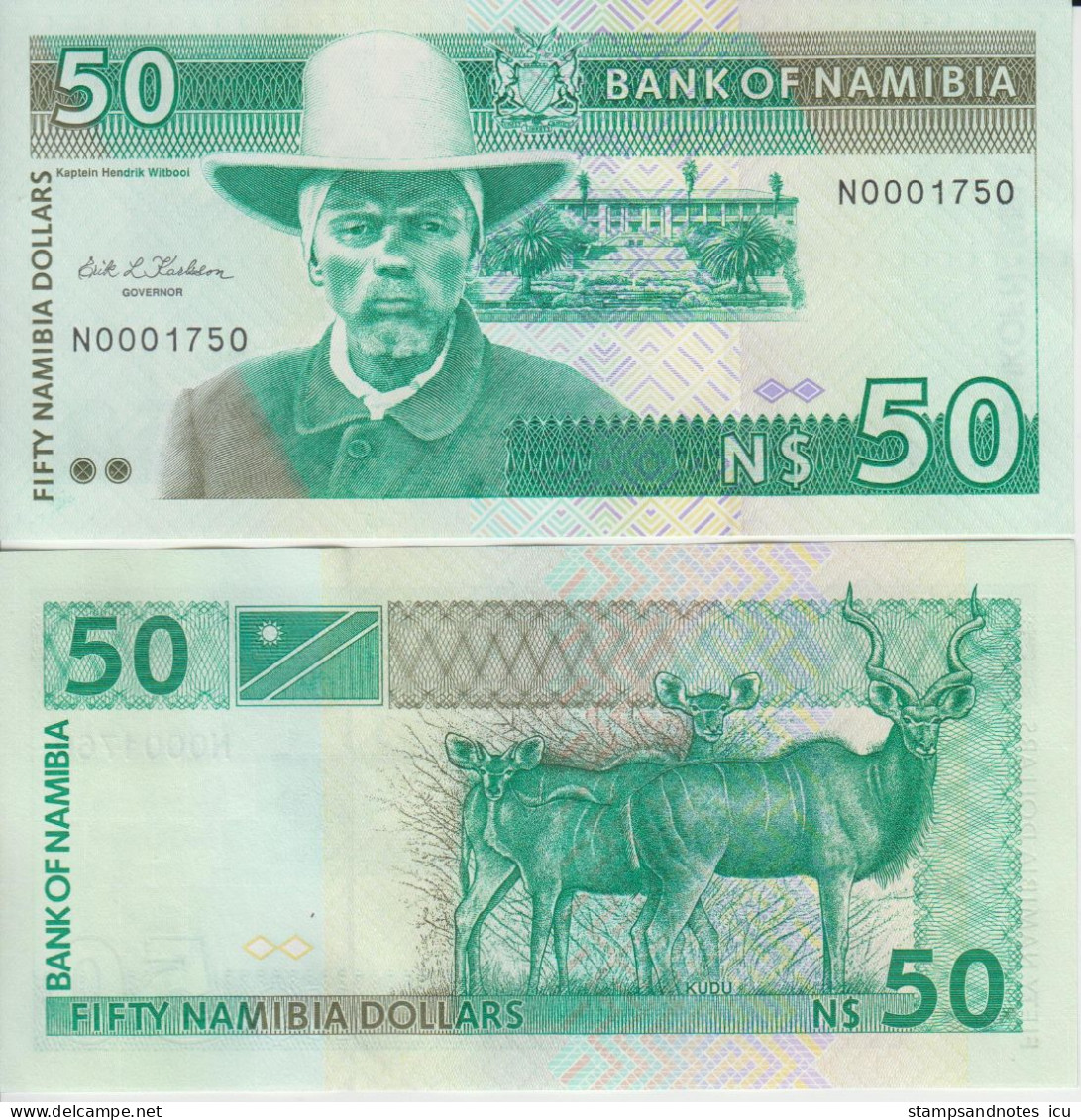 NAMIBIA 50 Dollars ND (1993) P 2 UNC Low Serial. - Namibie