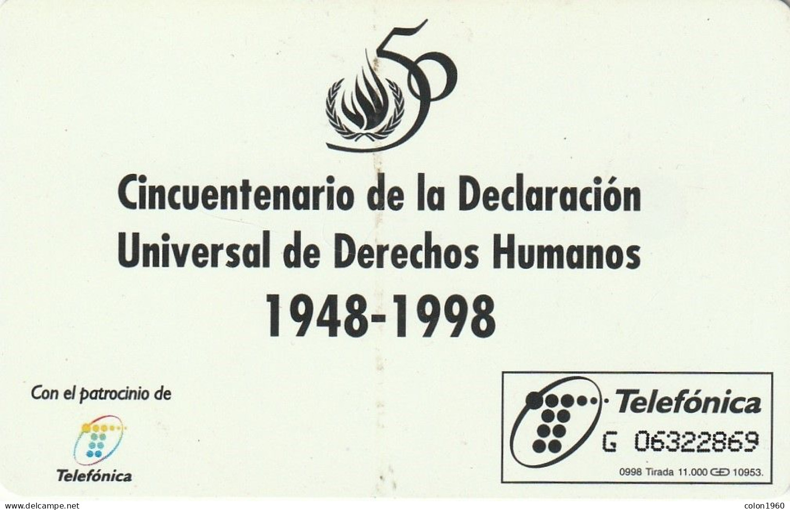 ESPAÑA. P-350. DERECHOS HUMANOS. 250 PTAS. 1998-09. 11000 Ex. (640) - Emissions Privées