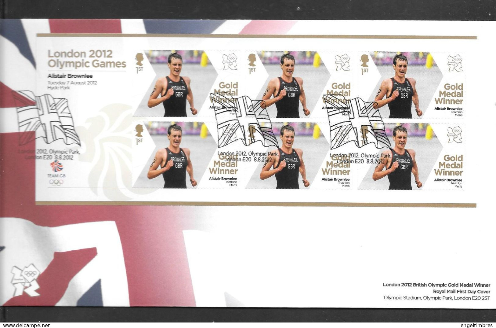 Gb 2012 Olympics GOLD MEDAL WINNER Sheet Of 6 Stamps  FDC --  ALISTAIR BROWNLEE-  SEE  NOTES SEE NOTES - Unused Stamps