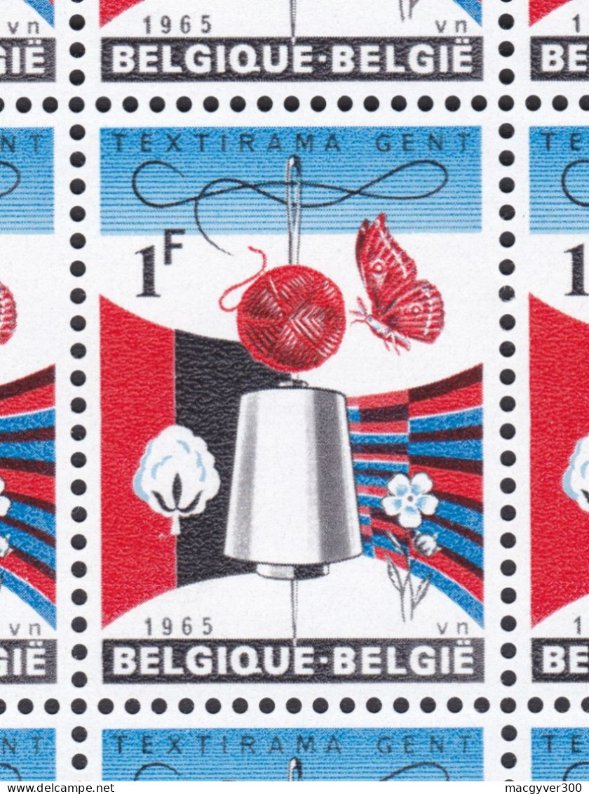 BELGIQUE, 1965, Exposition Textirama Gent ( COB 1313**) Planche Complète Avec Timbre N°23  1313V - 1961-1970