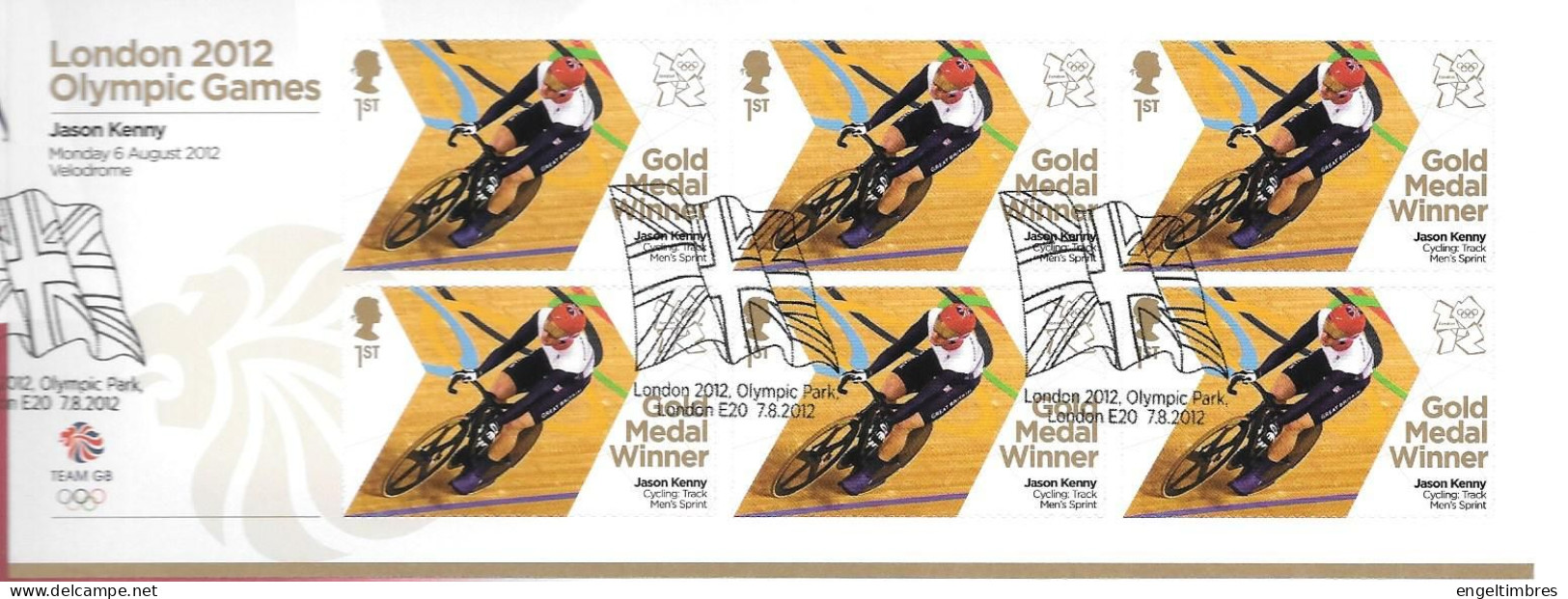 Gb 2012 Olympics GOLD MEDAL WINNER Sheet Of 6 Stamps  FDC --  JASON KENNY-  SEE  NOTES SEE NOTES - Unused Stamps