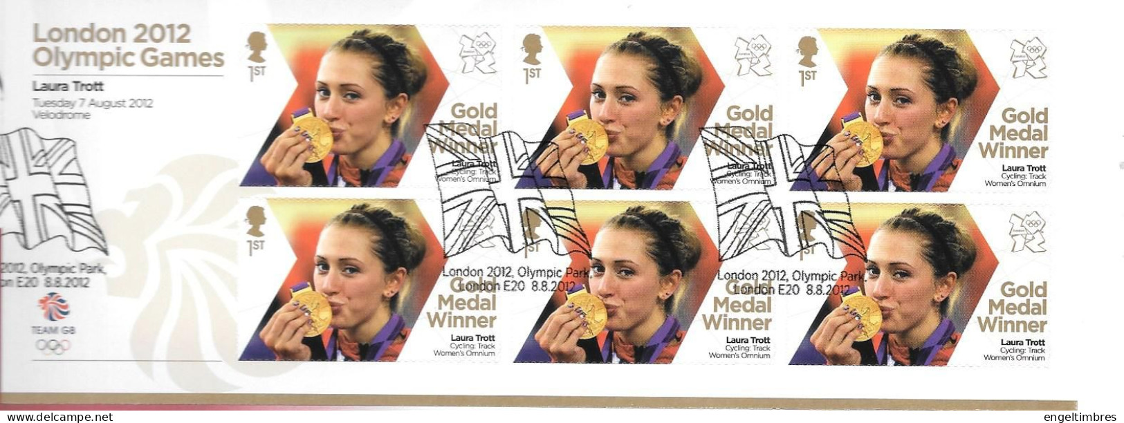 Gb 2012 Olympics GOLD MEDAL WINNER Sheet Of 6 Stamps  FDC --  LAURA TROTT _   SEE  NOTES SEE NOTES - Unused Stamps