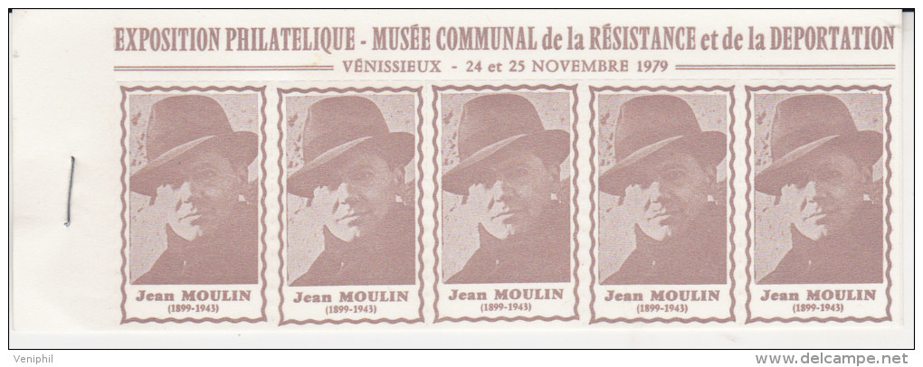 CARNET DE 20 VIGNETTES - JEAN-MOULIN - MUSEE DE LA RESISTANCE VENISSIEUX 1979 - Blokken & Postzegelboekjes