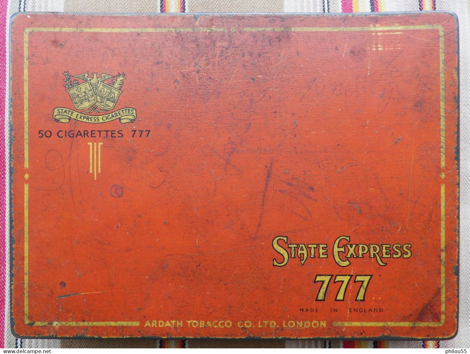 Ancienne Boite De 50 Cigarettes State Express 777 - Zigarettenetuis (leer)