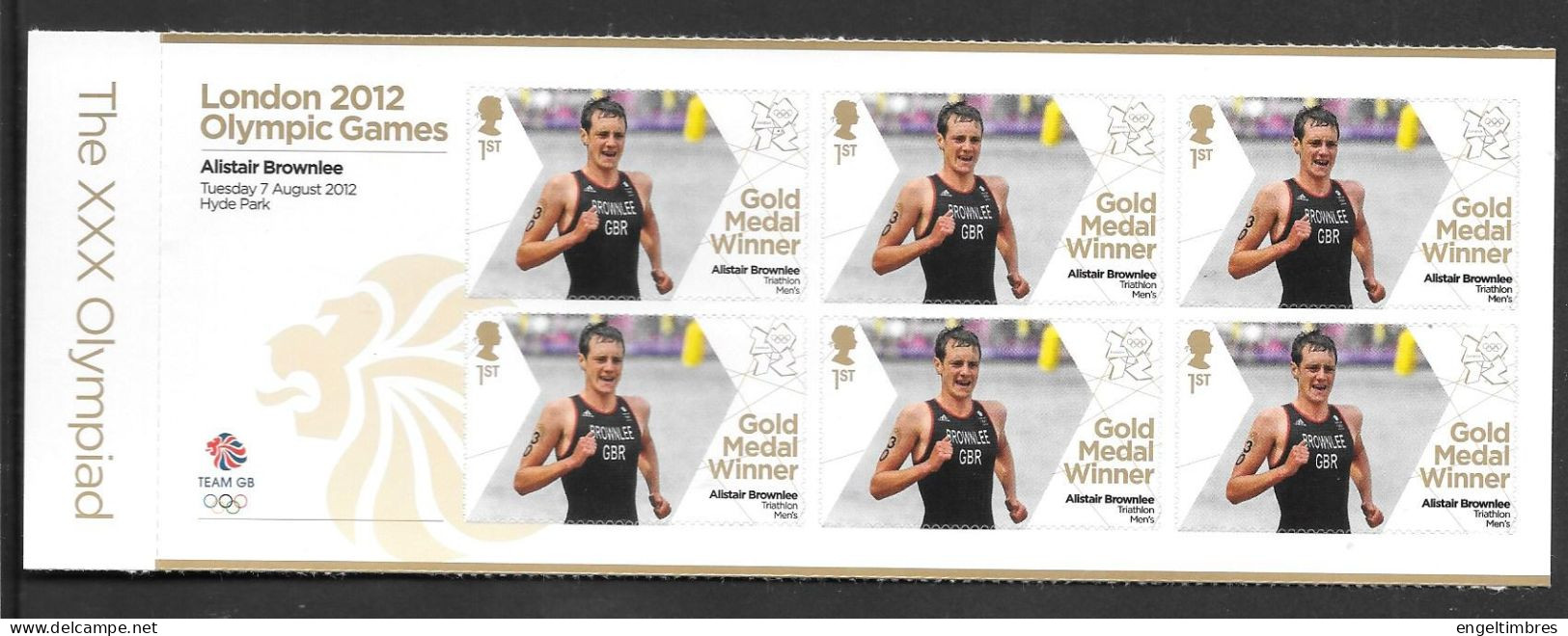 Gb 2012 Olympics GOLD MEDAL WINNER Minature Sheet Of 6 Stamps -  ALISTAIR BROWNLEE - Unused Stamps