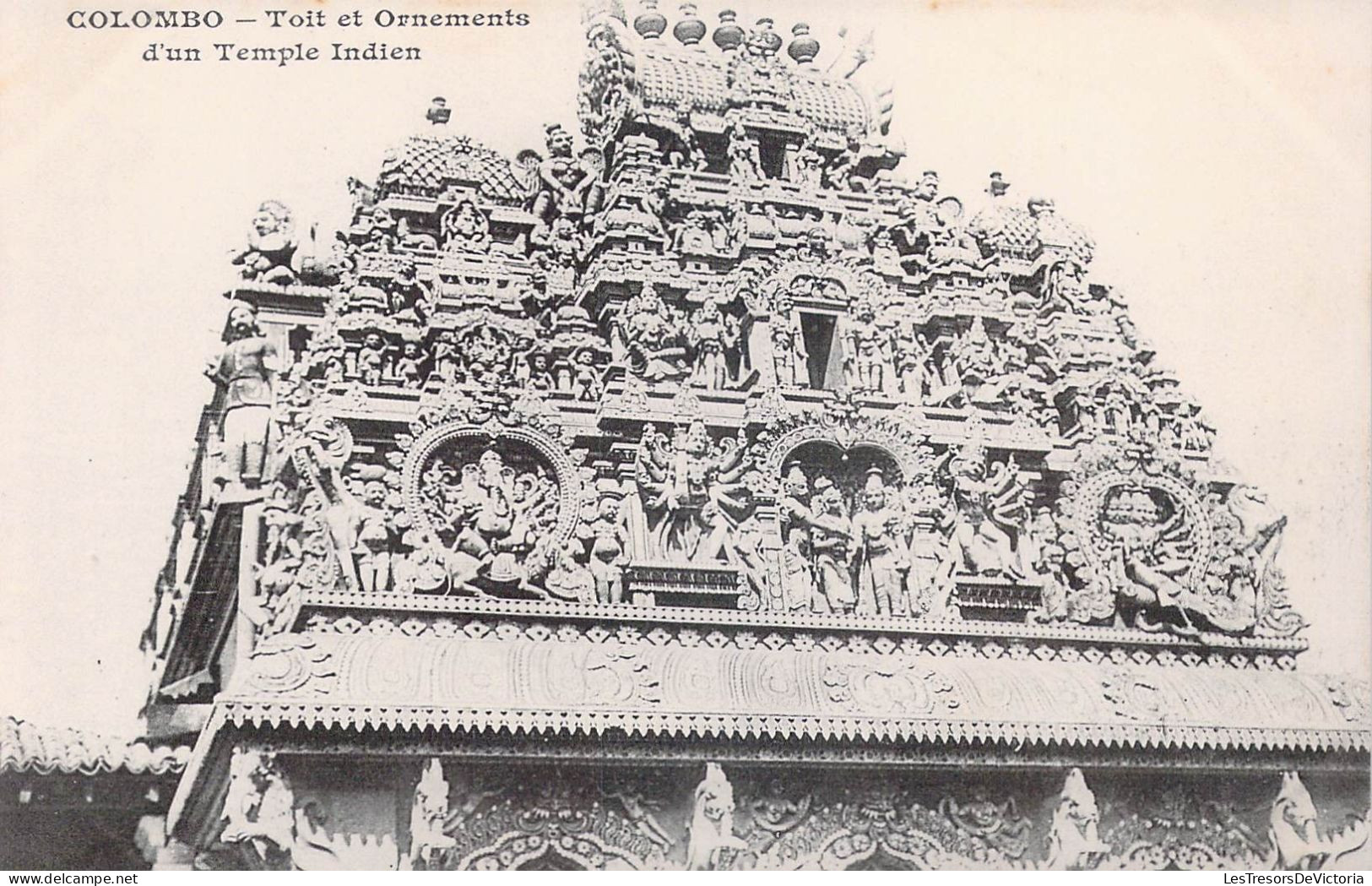 SRI LANKA - Colombo - Toit Et Ornements D'un Temple Indien - Carte Postale Ancienne - Sri Lanka (Ceylon)