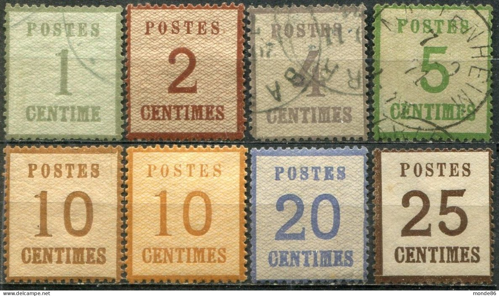 FRANCE - Y&T  N° 1-7 + 5a *...(bistre-orange) - Unused Stamps