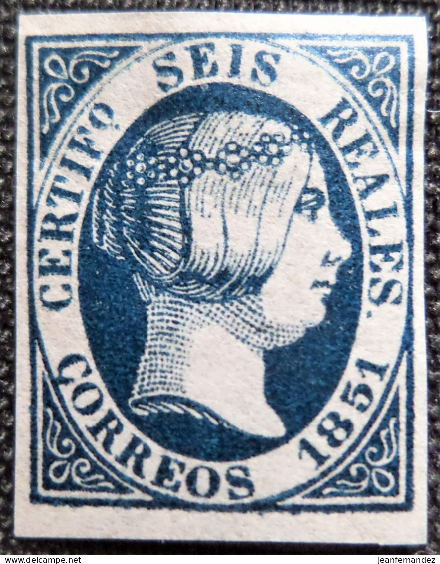 Espagne 1851 Queen Isabella II  (Imperforated)  Edifil  N°  10  FAUX Pour Boucher Une Case - Ungebraucht