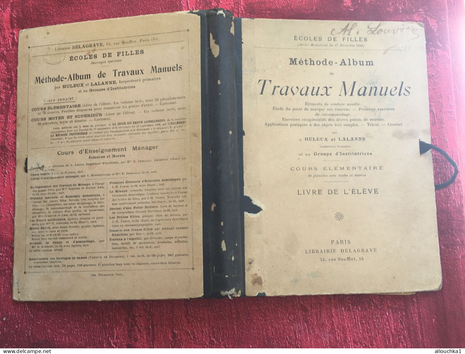 RARE -1898 France Méthode-Album-Cahier : Couture Usuelle-Point De Marque-Toiles-exercices De Raccommodage-Tricot-Crochet - Otros & Sin Clasificación